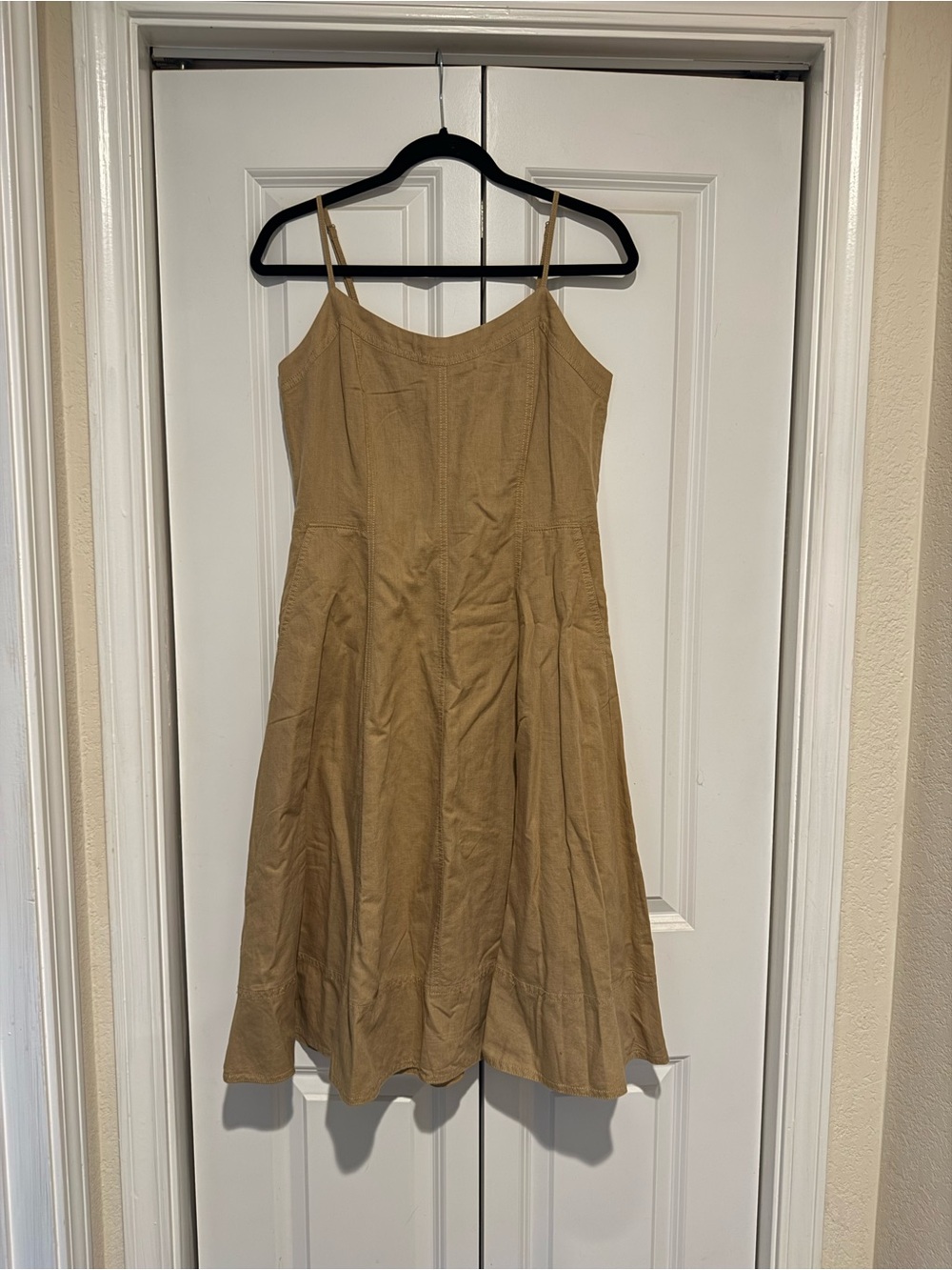 Pre❤️’d Banana Republic Tan Spaghetti-Strap Midi Dress